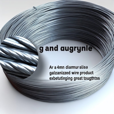 4mm Galvanized Steel Wire High Corrosion Resistance 350g/sqm Zinc Coating