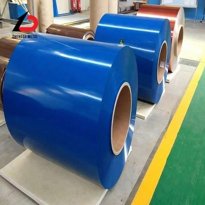0.5t-25t 롤 무게 녹색 노란색 빨간색 파란색 색상 전차 된 진열 철 코일 PPGI PPGL 고온 롤링 기술